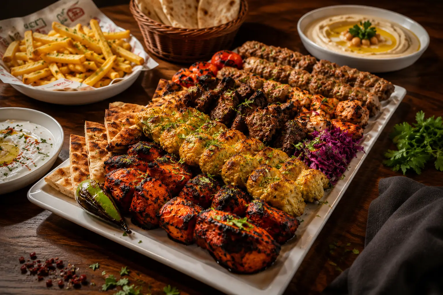 A vibrant assortment of fresh salads and appetizing side dishes