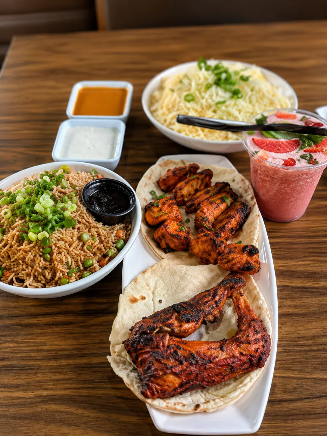 Alfaham chicken served with flavored rice