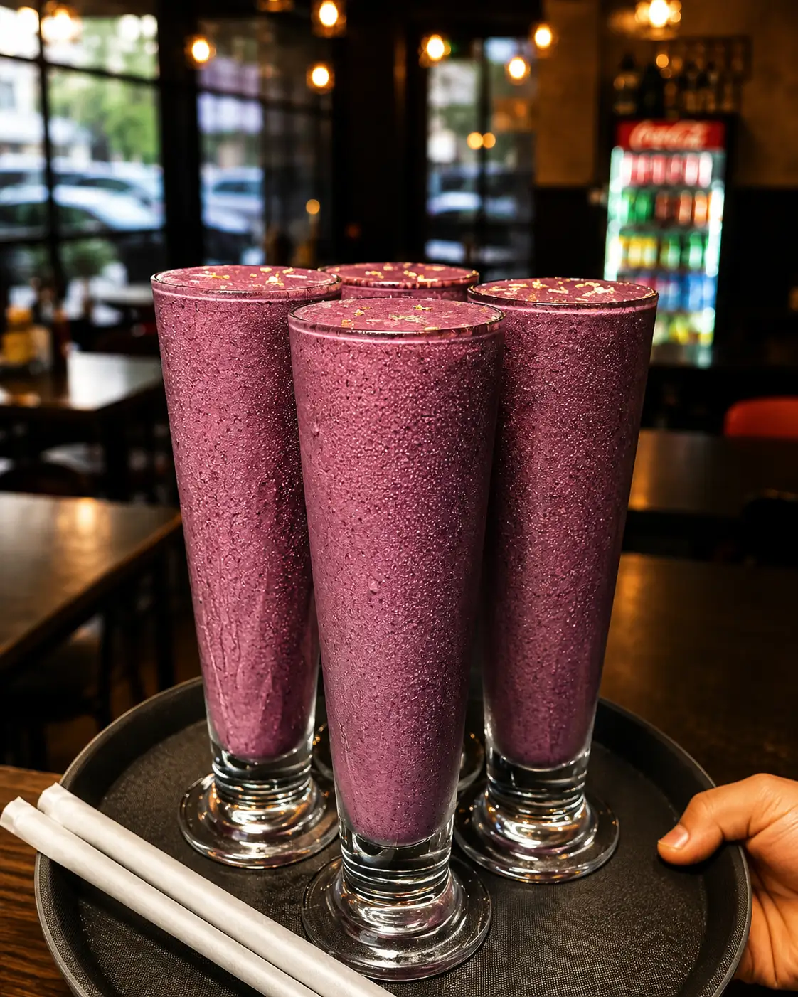 Refreshing chilled red juice