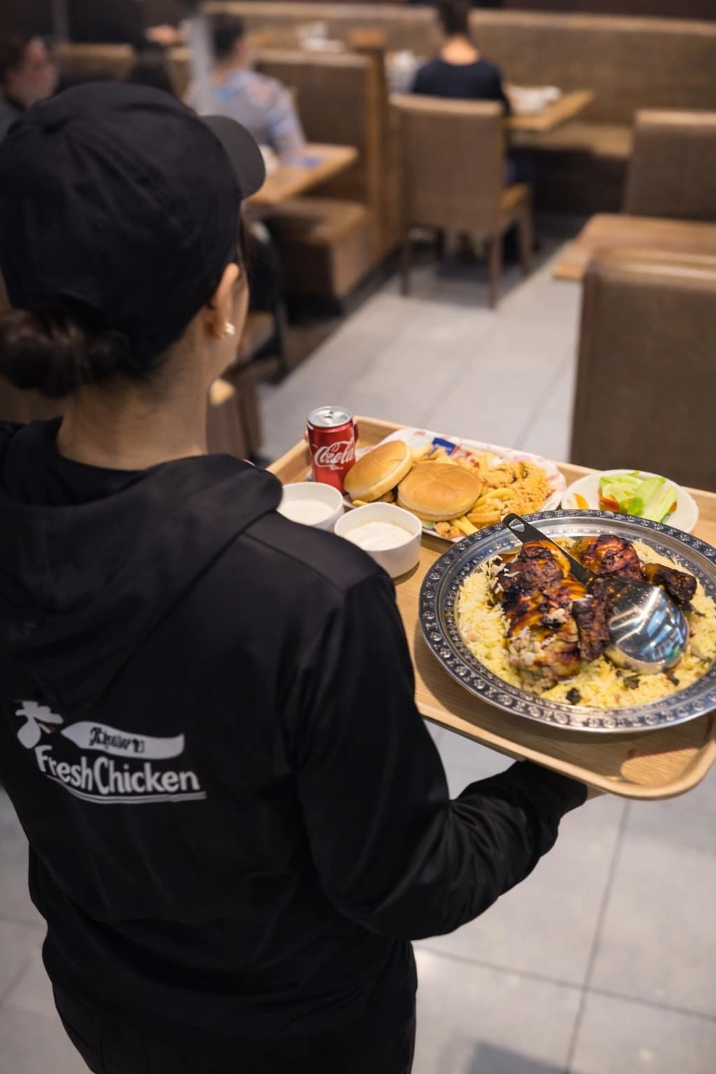 Staff presenting our signature Shavaya chicken